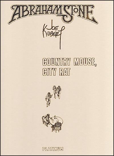 ABRAHAM STONE: Book One: Country Mouse, City Rat Signed