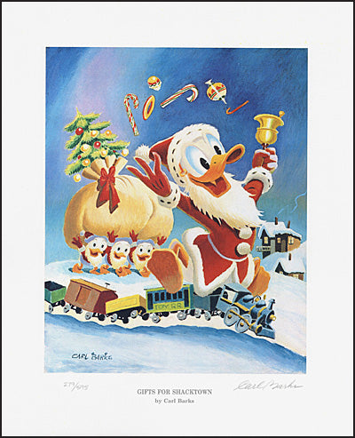 CARL BARKS GIFTS FOR SHACKTOWN LITHOGRAPH Signed
