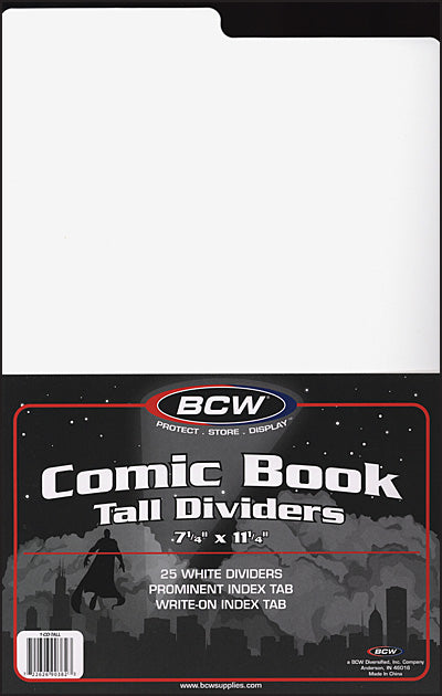 COMIC BOOK TALL DIVIDERS 7 1/4 x 11 1/4 (25)