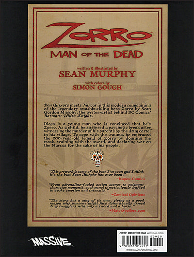 ZORRO MAN OF THE DEAD Master Class Edition Volume 1