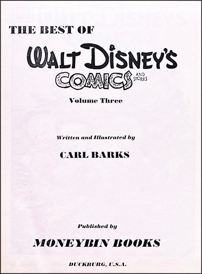 THE BEST OF WALT DISNEY'S COMICS AND STORIES Volume Three