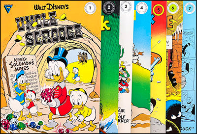 GLADSTONE WALT DISNEY COMIC ALBUMS #1-7