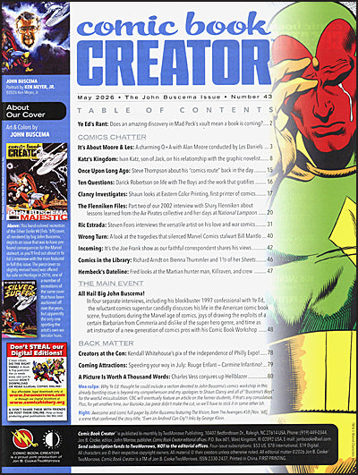 COMIC BOOK CREATOR #43 John Buscema