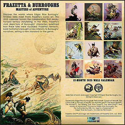 FRAZETTA & BURROUGHS MASTERS OF ADVENTURE 2025 Calendar